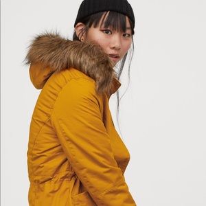 NWT H&M Faux Shearling lined parka coat jacket